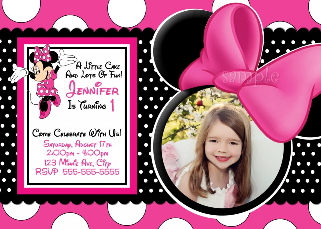 Minnie Mouse invitation card