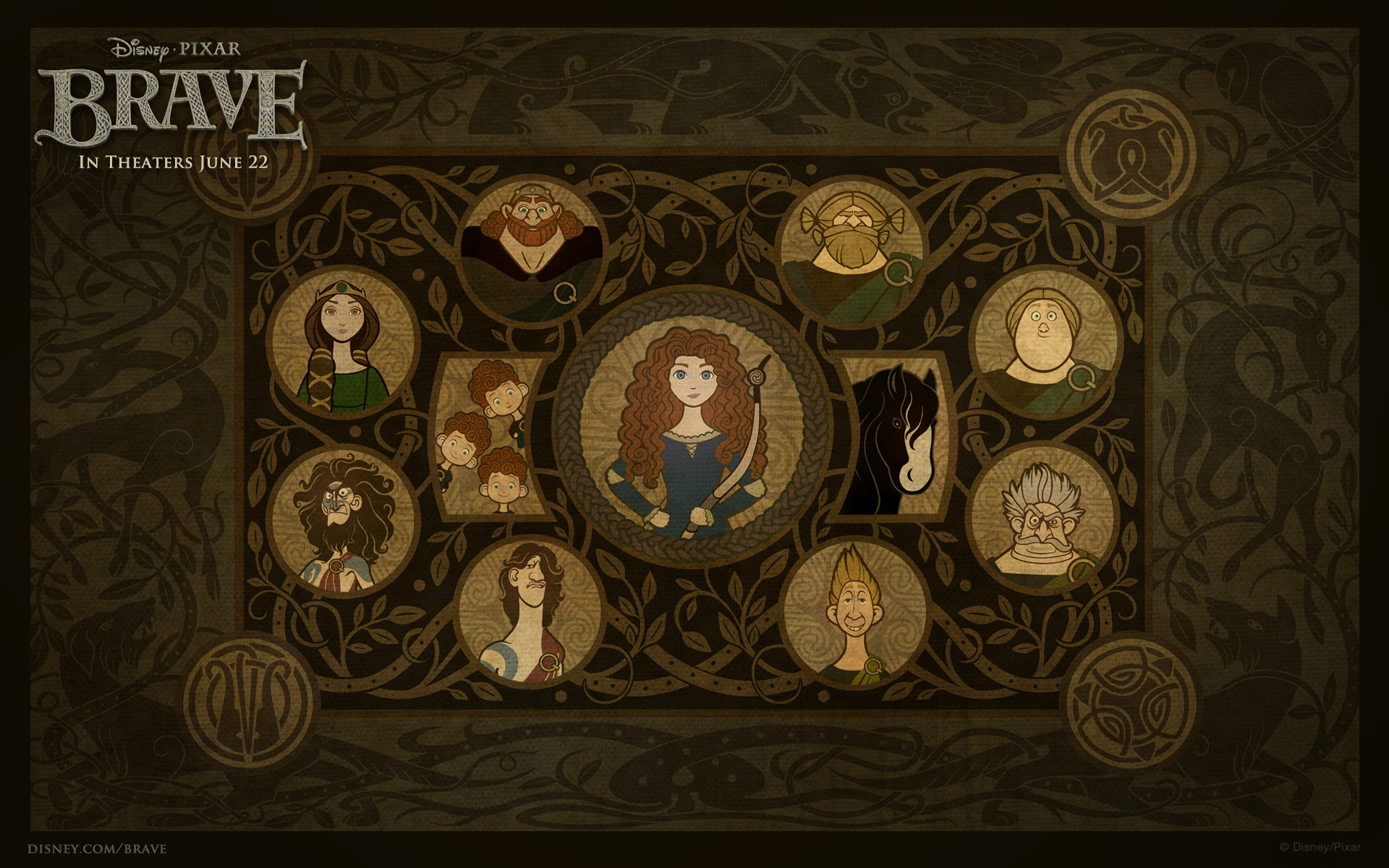 Brave movie characters widescreen