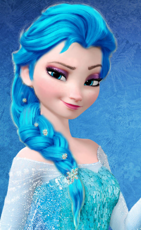 elsa blue hair