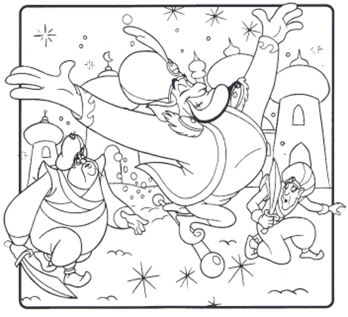 aladdin colouring picture